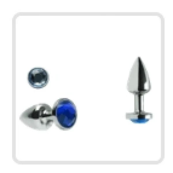 Plug Anal Cromado Com Pedra Diversão Ao Cubo -cores diversas