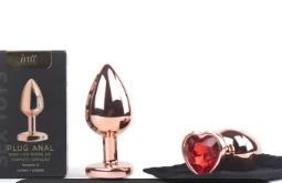 Plug Anal - Intt - rose com pedra lilás
